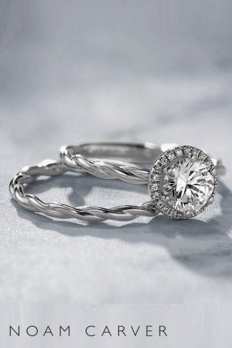noam carver engagement rings platinum halo round cut diamond