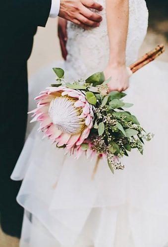 single stem wedding bouquets king protea lauren scotti