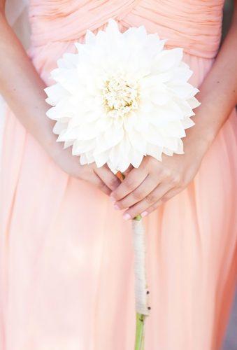 single stem wedding bouquets white dahlis Brittrene Photography