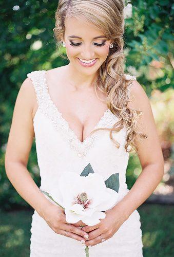 single stem wedding bouquets white magnolia Tracy Enoch