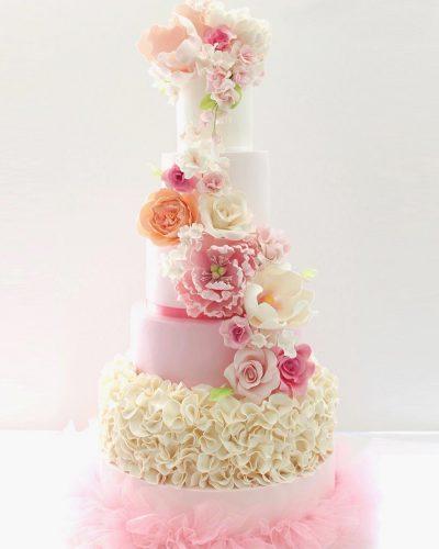 spring wedding cakes pink flower cake dolceditacakes