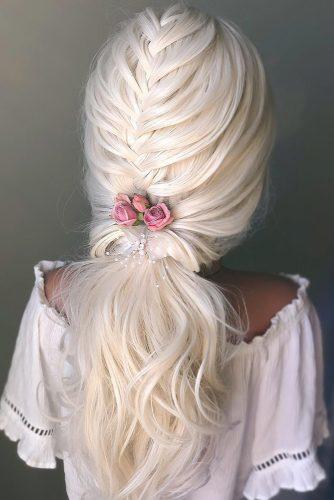 valentines day hairstyles braided half up half down with pink rose styles_by_reneemarie