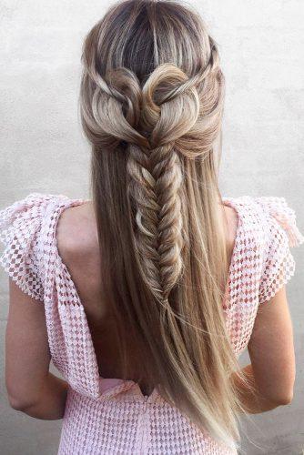 valentines day hairstyles half up half down heart shaped blonde hair and braids nstarck