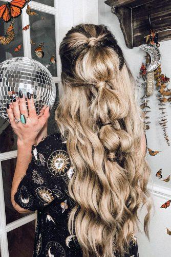 valentines day hairstyles long blonde hair original half up half dows toriebliss