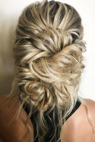 valentines day hairstyles messy low updo on long blonde hair svglamour
