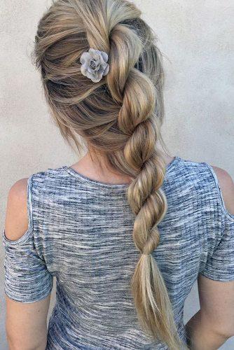 valentines day hairstyles spiral braid on long blonde hair nstarck