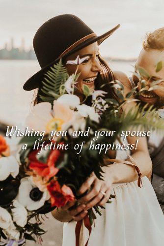 wedding wishes for a co worker, cute bride with groom happy