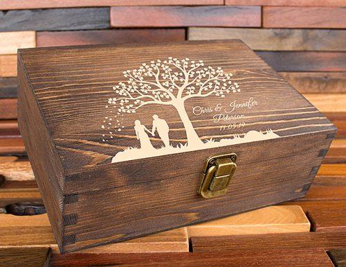 bridal shower gifts memory wood rustic box
