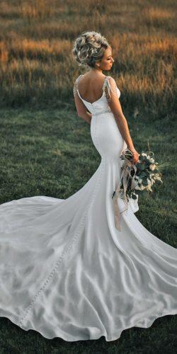 mermaid wedding dresses simple low back with train christian john o'reilly