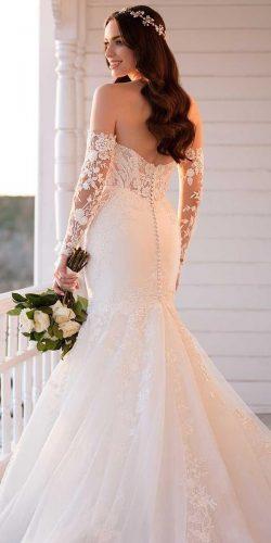 mermaid wedding dresses with detached illusion sleeves martinalianabridal
