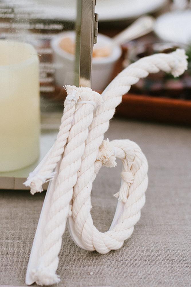 nautical wedding simple rope tablenumber the image is found