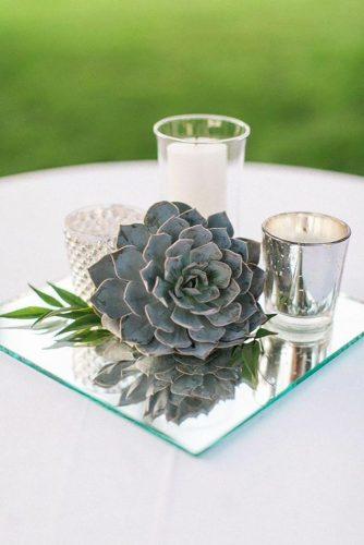 park wedding centerpiece with mirror Almond Leaf Studios