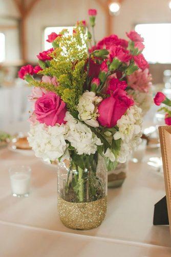 park wedding pink centerpiece Amie Schroeder Photography
