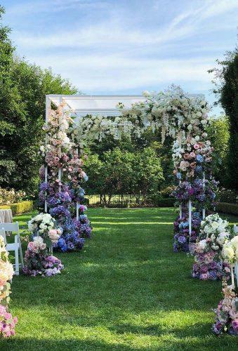 park wedding violet flower arch rachelaclingen