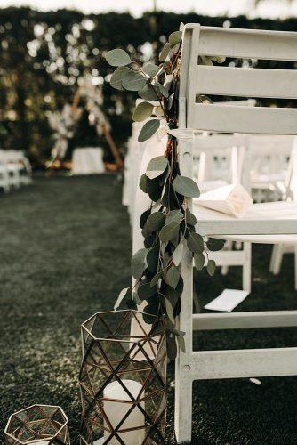 sage green wedding aisle with greenery and geometry terrarium with white candles ashtyn brooke photo