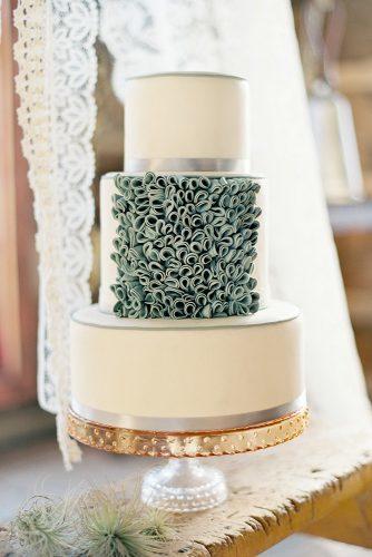 sage green wedding cake white decorated with ruffles erica obrien cake design