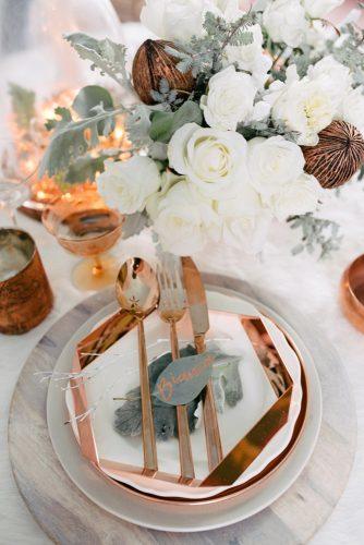 sage green wedding place setting with greenery and gold dishes singler photography
