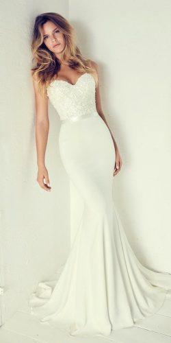 plain white mermaid wedding dress