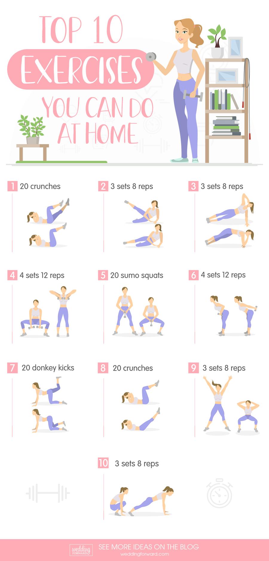 wedding weightloss top exercises to do at home wedding workout