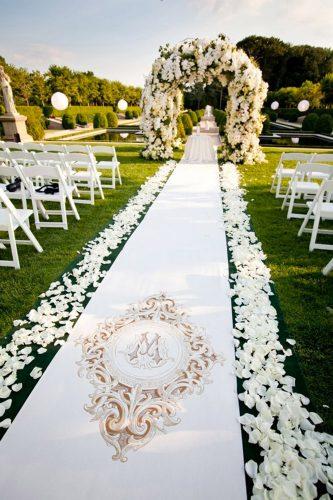 whimsical wedding decor ideas white wedding aisle Tantwan Bloom