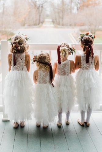 flower girl dresses ruffled skirt lace top rustic ashley gardner