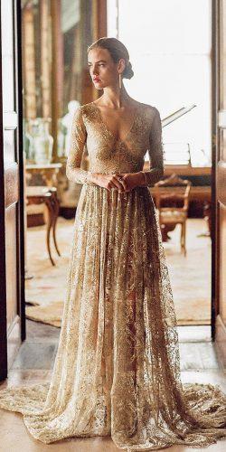 18 Gold Wedding Gowns For Brides To Shine Wedding Forward