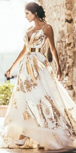 white and gold dresses for wedding