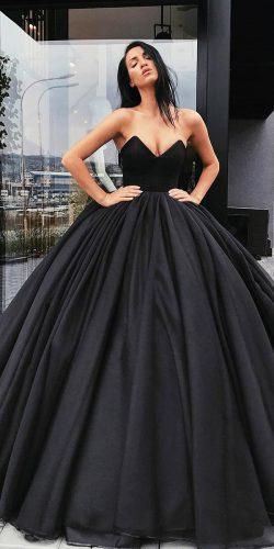 gothic wedding dresses ball gown strapless neckline simple liastubllaofficial