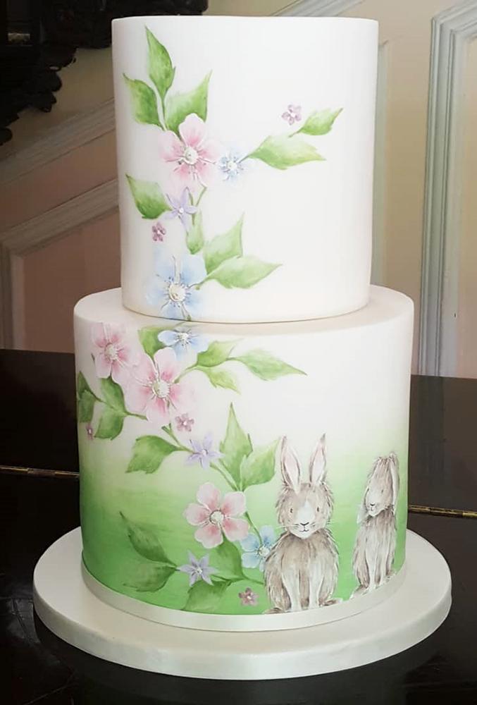 handpainted wedding cakes hare on cake emilyhankinscakes