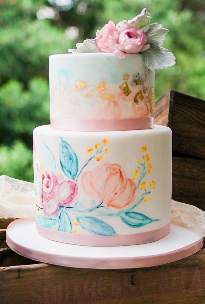 handpainted wedding cakes small rustic cake ohmyoccasions
