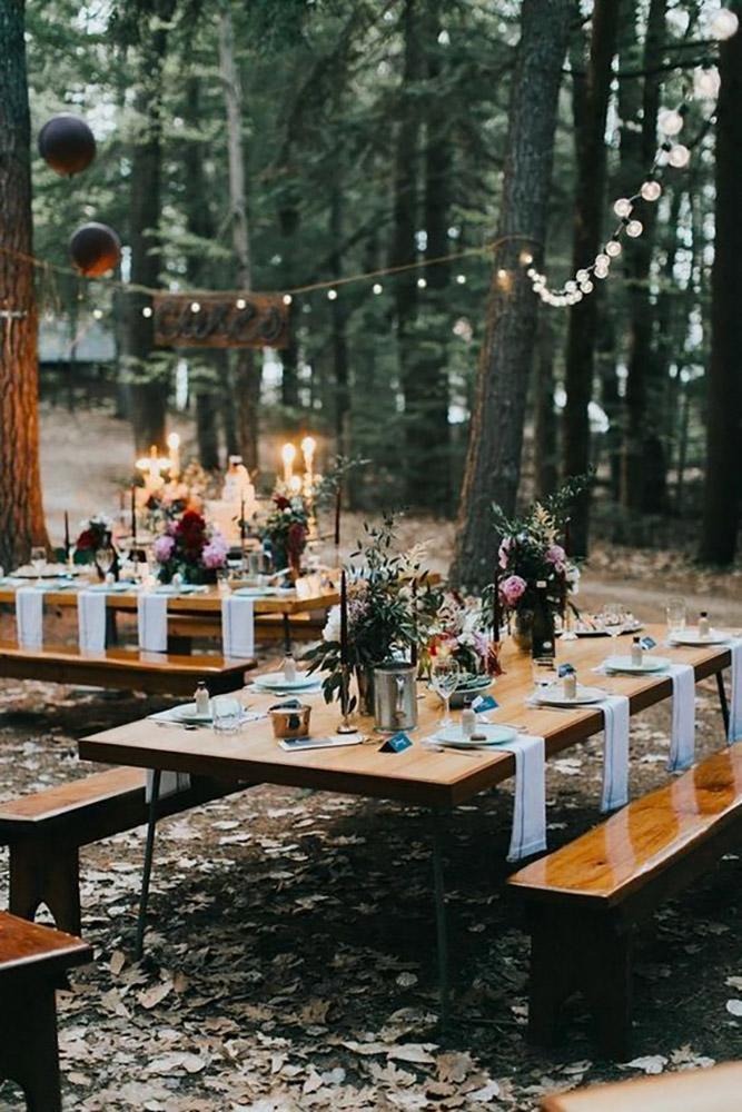 rustic wedding venues forest reception Emily Delamater Photography