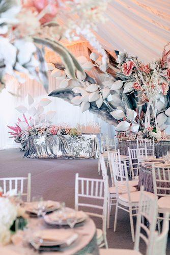 silver wedding decor ideas reception under tent with pink installations pinewood weddings