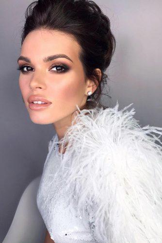 simple wedding makep elegant evening smokey eyes and nude lips grishina.viktoria