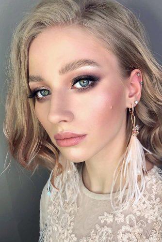 simple wedding makep elegant evening smokey with pink lips lips grishina.viktoria