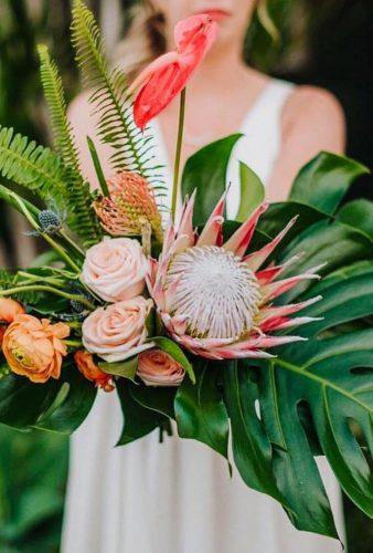 tropical wedding bouquets bouquet king protea sessionsbyannesalas