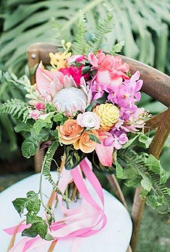 tropical wedding bouquets bouquet with tape mrandmrsweddingduo