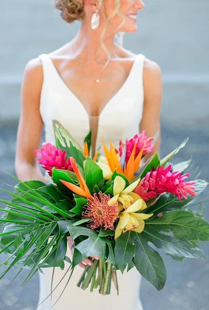 tropical wedding bouquets color bouquet for bride kmiphotography