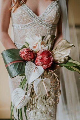 tropical wedding bouquets elegant bouquet Mary Maurizio of Quattro Studio