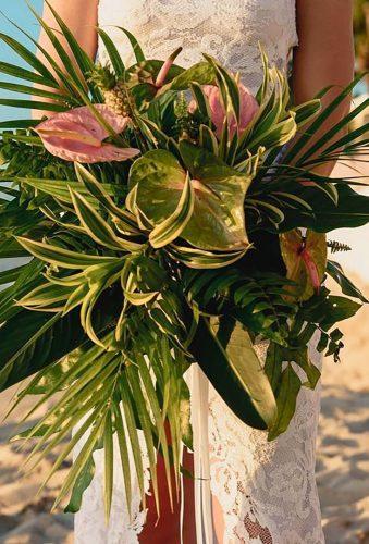 tropical wedding bouquets simple green bouquet ginafrancescaphotography