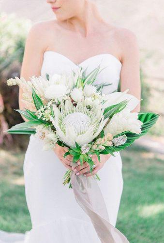 tropical wedding bouquets tender bouquet protea Laura Moll