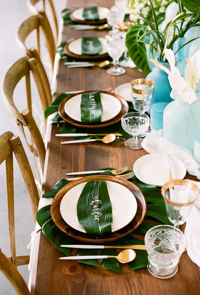 tropical wedding decor table decor Krista Mason Photography
