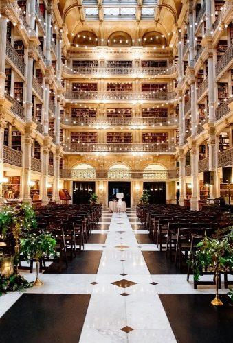 unique wedding venues library aisle rachealsmithphotography