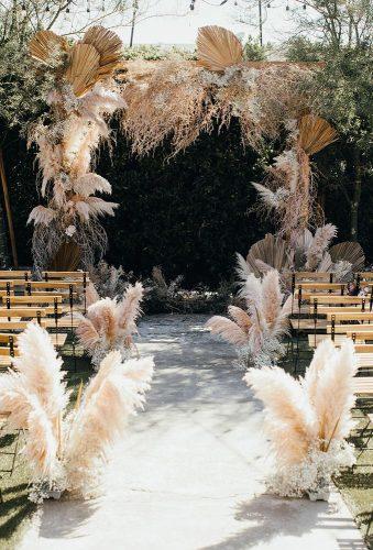 wedding dried flowers decor chic wedding aisle Sara K Byrne