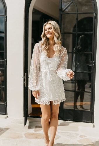 bride robe lace