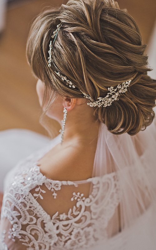 Portrait Of Beautiful Bride In Wedding Dress Stock Photo - Download Image  Now - Hairstyle, Bride, Wedding - iStock