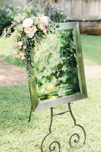 glam wedding decor ideas morror sign Sanaz Photography