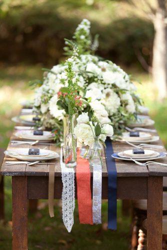 independence day wedding 4th of july white flowers wooden table with red blue white stripes timothy burke mannle – tbm photography