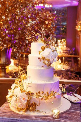 luxury wedding cakes gold dlowers on cake Lilian Haidar Photography