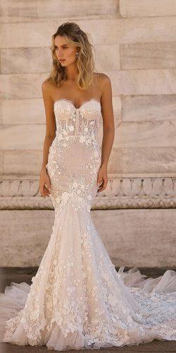 mermaid wedding dresses strapless sweetheart neckline lace berta