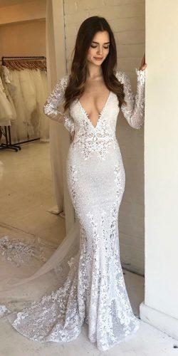mermaid wedding dresses with long sleeves v neckline lace townandcountrybridal